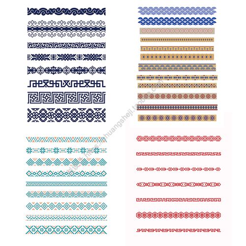 民族风传统花纹边框 中国风装饰纹样图腾 ai格式矢量设计素材