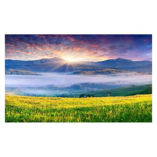 横幅风景有山无水太阳靠山图时尚精美简约卧室书房墙壁装饰贴画芯