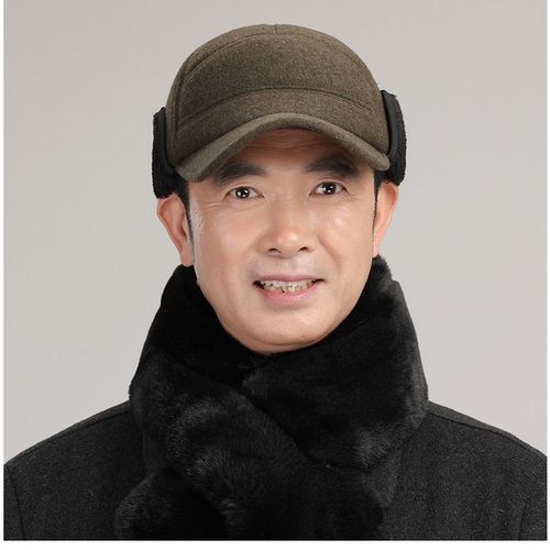老人帽子男冬季爸爸鸭舌帽中老年人保暖加厚爷爷老头帽中年棒球帽