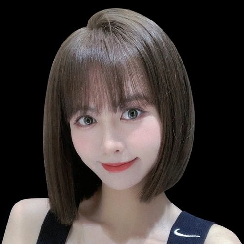 2022假c发短发女全头套2021流行适合圆脸发型波波头假头发齐刘高