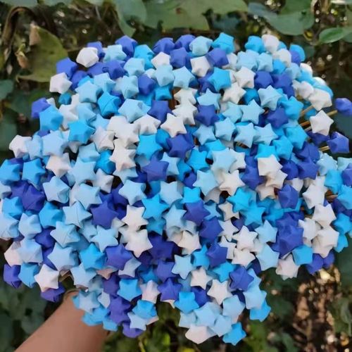 许愿星渐变色星星成品手折幸运星纸星星七夕情人节礼物求婚花束