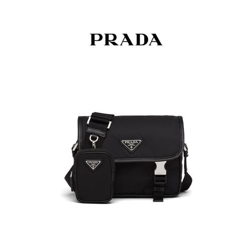 普拉达 prada 22春夏男士 re-nylon 再生尼龙和saffiano 皮革单肩包 2