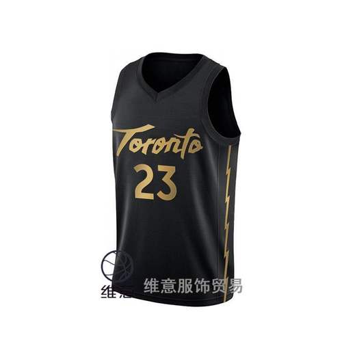19-20新赛季猛龙队球衣23号范弗里特篮球服黑金刺绣背心sw城市版