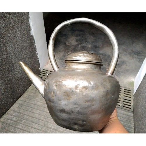 古董古玩收藏明清代锡铜器锡壶 民国锡壶手拎带盖大号老锡器怀旧