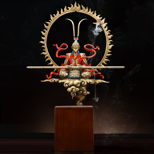 吉善堂 黄铜齐天大圣摆件工艺礼品家居办公室客厅铜器装饰品斗战胜佛