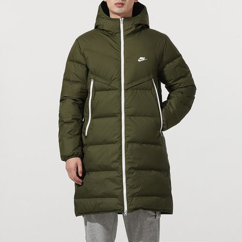 nike耐克羽绒服男装2022新款运动服军绿色长款羽绒外套dd6789-326