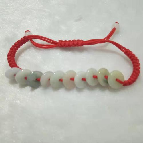 天然玉石翡翠手链手工编织男女款手链钥匙翡翠小挂件