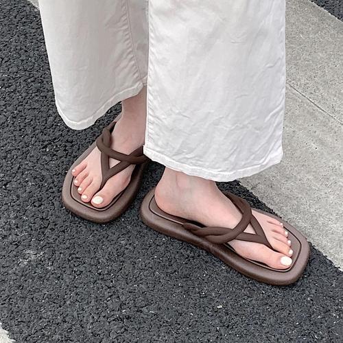 网红ins时尚日系复古人字拖女夏防滑软底学生外穿休闲夹脚沙滩鞋