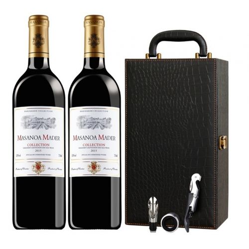 玛萨诺娅红酒 2支装 法国进口红酒干红葡萄酒双支礼盒装送礼玛莎诺娅