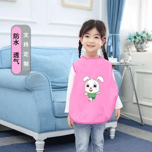 防水儿童反穿衣宝宝围嘴婴儿吃饭罩衣围兜画画衣儿童罩衣围裙夏