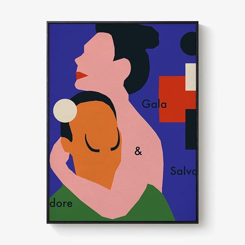 撞色块墙画卧室趣味人物室内装饰a画抽象艺术挂画个性