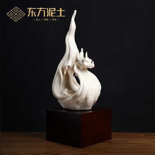 东方泥土《清宁》 陶瓷雕塑品艺术品摆件 家居客厅新中式禅意装饰 d15