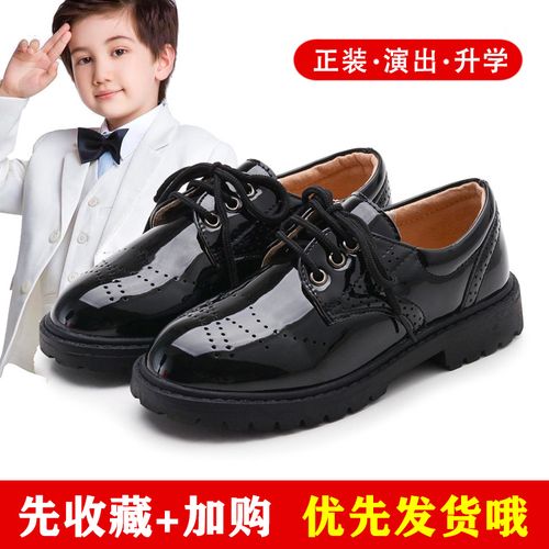 tu男童皮鞋软底黑色春秋款中大童英伦风皮韩版演出儿童小学生皮鞋童