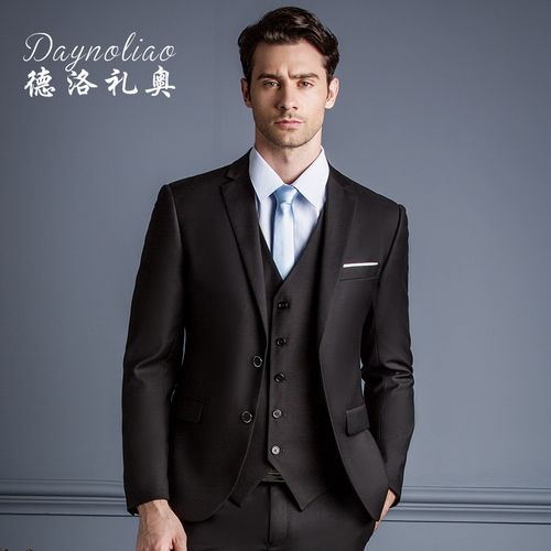 西服套装男三件套商务修身西装正装新郎婚礼服绅士