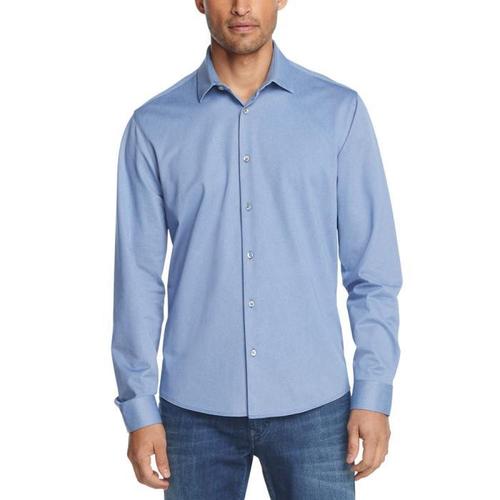 calvin klein ck男士衬衫长袖正装棉质吸汗上衣通勤休闲11558530 blue