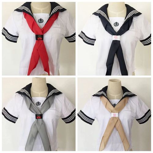 jk制服配饰日系多色三角领巾 水手服刺绣领巾环 领巾 领巾环2件