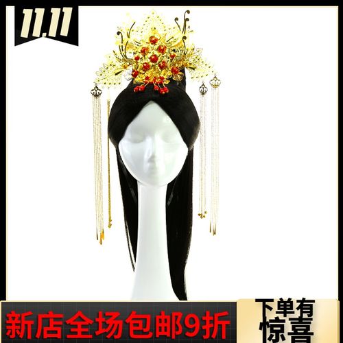 汉服假发女发型整顶古风假发全头套古代假发头饰长古装造型发冠