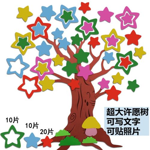 高档树墙贴许愿墙贴m心愿教室布置主题文化目标装饰背景成长树奢