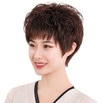 女士假发短发发型女时尚气质e中老年逼真送妈妈中年