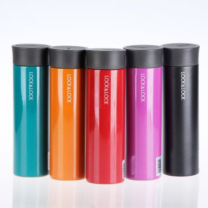 乐扣乐扣304不锈钢保温杯茶杯男女韩版清新水杯便携运动带茶漏