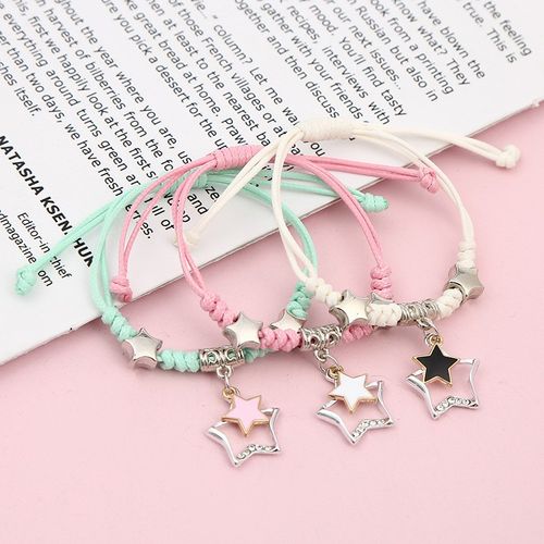 闺蜜手环可爱男女通用手链学生韩版简约森系手镯二人姐妹手绳