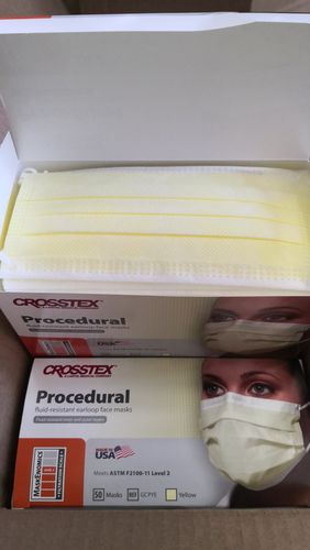 超透气美国进口crosstex口罩lever2级医黄色用防过敏舒适v脸防蹭