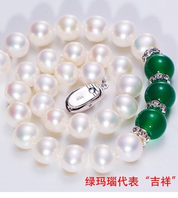 天然大贝壳高档珍珠项链女复古正圆婚礼g珍珠颈链锁骨链送妈妈款