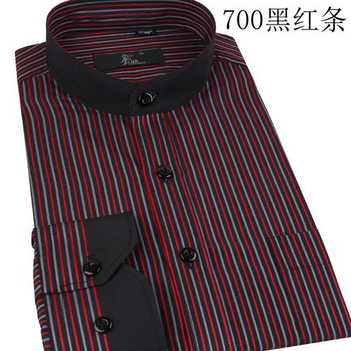 主推款新品新款法国啄木鸟衬衫男装中华立领长袖衬衣韩版