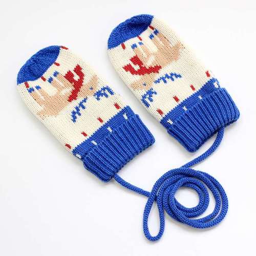 高档儿童秋冬纯棉套织手针男女卡宝宝童通全棉线薄款手套小童奢华