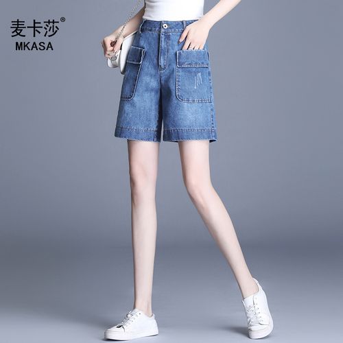 五分裤女宽松牛仔短裤女潮夏季薄款休闲高腰5分裤四分牛仔裤中裤
