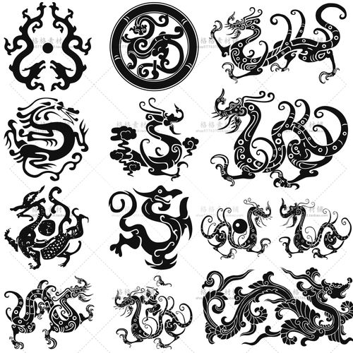 257号大汉龙纹矢量图案中国汉朝新年古典国画ai古代设计素材