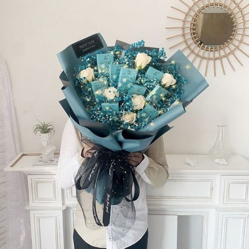 网红创意走心diy香茶烟花束包装纸材料包套装手工生日礼物男爸爸