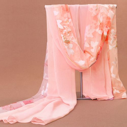 杭州丝绸印花丝巾女春夏新款百搭优柔纱巾秋冬长款洋气围巾披肩