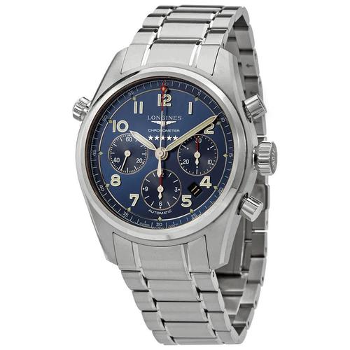 浪琴longines机械表|spirit chronograph automatic blue dial watch