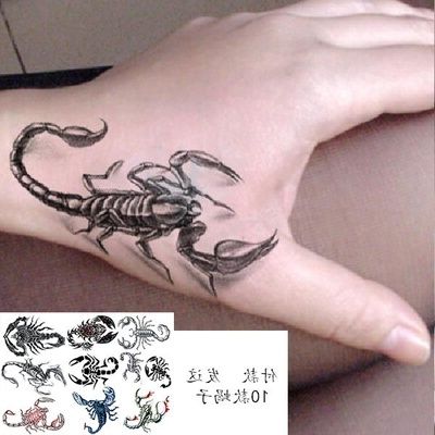 蝎子纹身纹绣贴纸模板小纹身图案c模板小图大小纹身