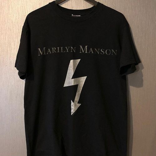 marilyn manson玛丽莲曼森闪电vintage复古fog高街男女短袖t恤潮