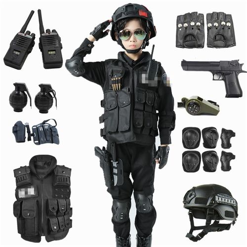 儿童警察玩具枪全套装声光手枪 吃鸡装备特种兵小特警