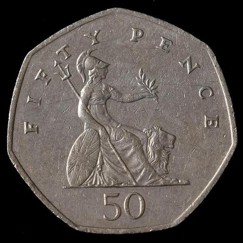 英国50便士伊丽莎白多边形镍币27mm欧洲各国外币硬币钱币货币真币