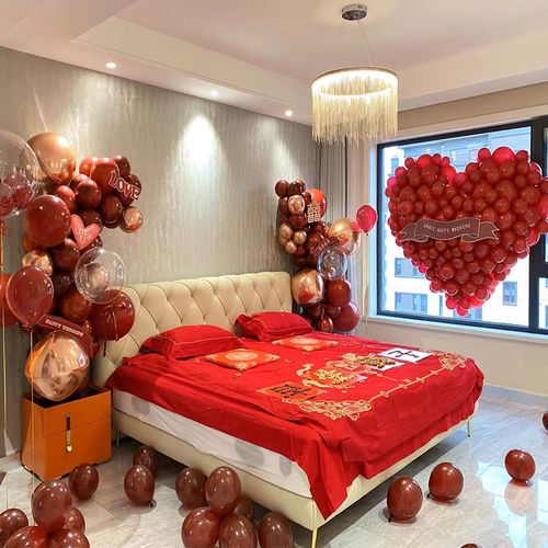 网红婚房布置气球套装女方卧室装饰男方新房结婚拉花场景氛围道具