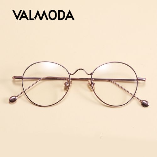 森系唯美金属眼镜框女 轻盈复古圆形眼镜架素颜眼镜女