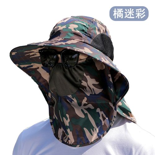 用网纱帽顶轻薄透气防风防丢防晒面罩渔夫帽太阳帽遮阳帽钓鱼帽子草帽