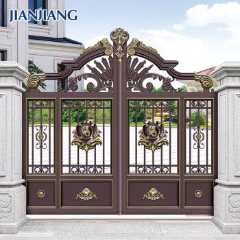 农村自建房小区围墙大门 铝合金大门四开门定制 豪华款 按平米计价