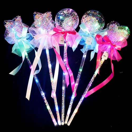 【现货速发】星空球魔法棒网红发光蝴蝶结波波球闪光棒荧光棒儿童玩具