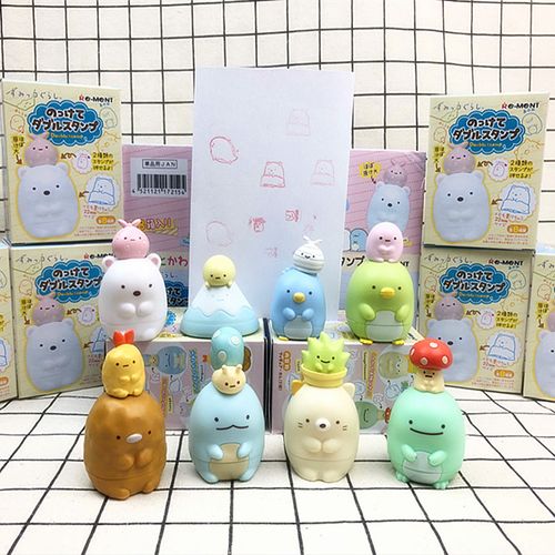 日本角落生物墙角生物二代盲盒可爱图案印章公仔手办模型玩具摆件