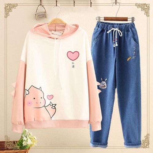 中学生春季套装女初中生韩版少女青少年女装宽松休闲春秋装两件套