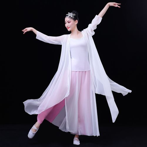古典舞演出服女飘逸中国风新款荷花民族扇子舞蹈服装艺考秧歌套装