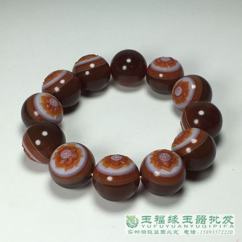 一线药师红天眼佛珠 玛瑙雕刻药师莲花手串 护身羊眼男女手链