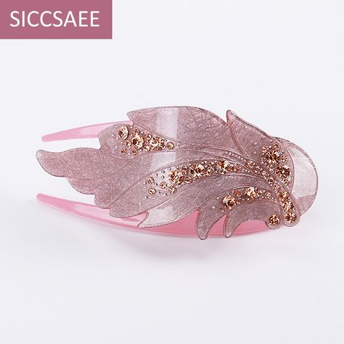 siccsaee 韩国水钻发饰品韩版大号盘发鸭嘴夹鱼嘴夹子发卡妈妈头饰
