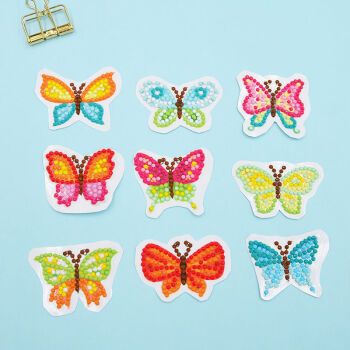 钻石画儿童儿童手工diy制作女孩礼物钻石画幼儿园小礼品玩具 蝴蝶9个
