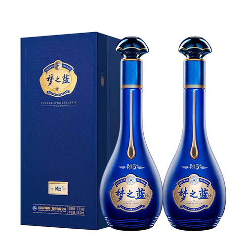 1919官方旗舰店洋河蓝色经典梦之蓝m6  52度550ml*2瓶浓香型白酒